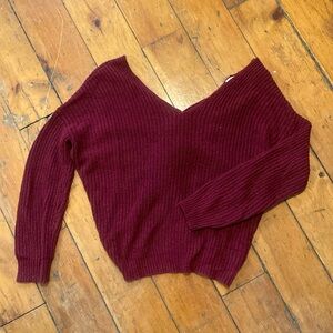 Women’s drop shoulder, knot back sweater